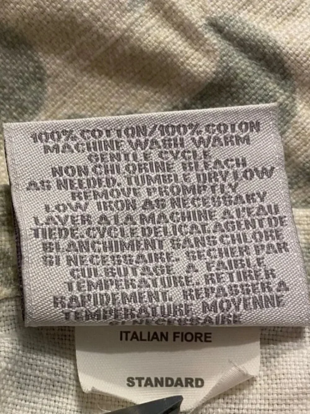 Restoration Hardware blue green Italian Fiore flora 100% cotton standard sham